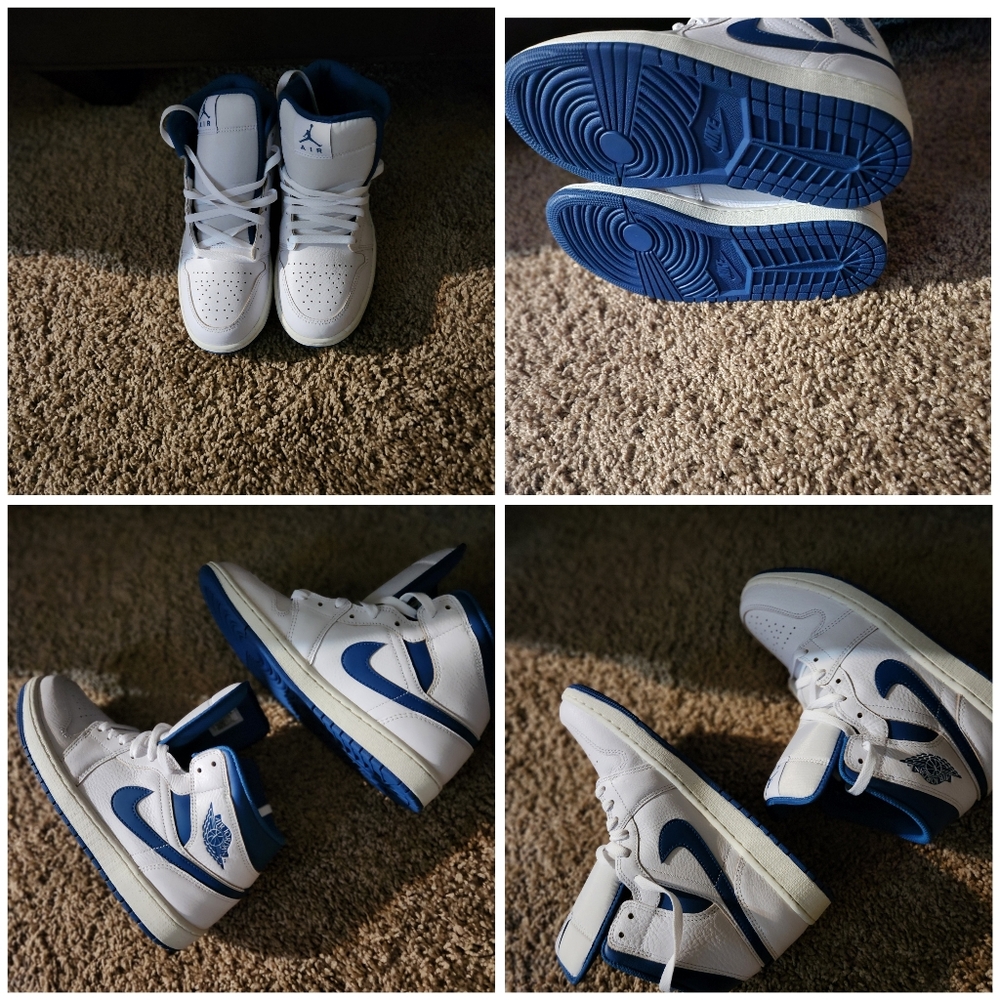Nike Air Jordan 1 Size 9 Mid SE White/Sail/Industrial Blue FN5215 141 Men New